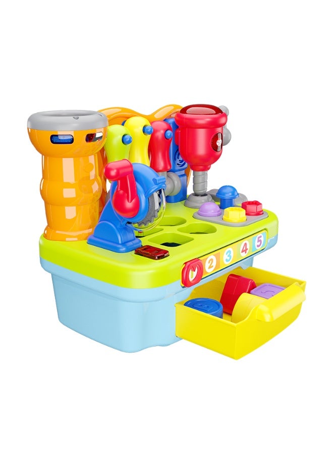 هولا Hola 9-in-1 Multifunctional Workbench for Toddlers 12+ Months | Kids Electronic Tool Bench with Electric Drill, Lights & Sounds | STEM Pretend Play Toy - Image 1