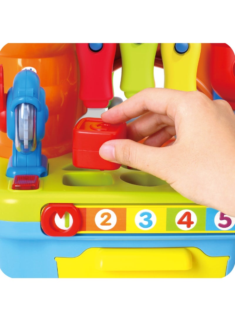 هولا Hola 9-in-1 Multifunctional Workbench for Toddlers 12+ Months | Kids Electronic Tool Bench with Electric Drill, Lights & Sounds | STEM Pretend Play Toy - Image 5