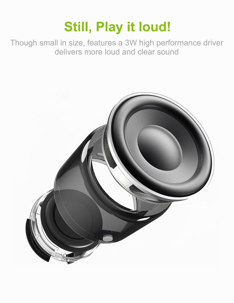 EWA حافظة سفر EWA محملة، مكبر صوت بلوتوث محمول A106 Pro مع مشعاع باس مخصص، تصميم موجز، مقاوم للماء IP67، مكبر صوت مصغر مثالي للاستحمام، الغرفة، الدراجة، السيارة (أحمر) - Image 3