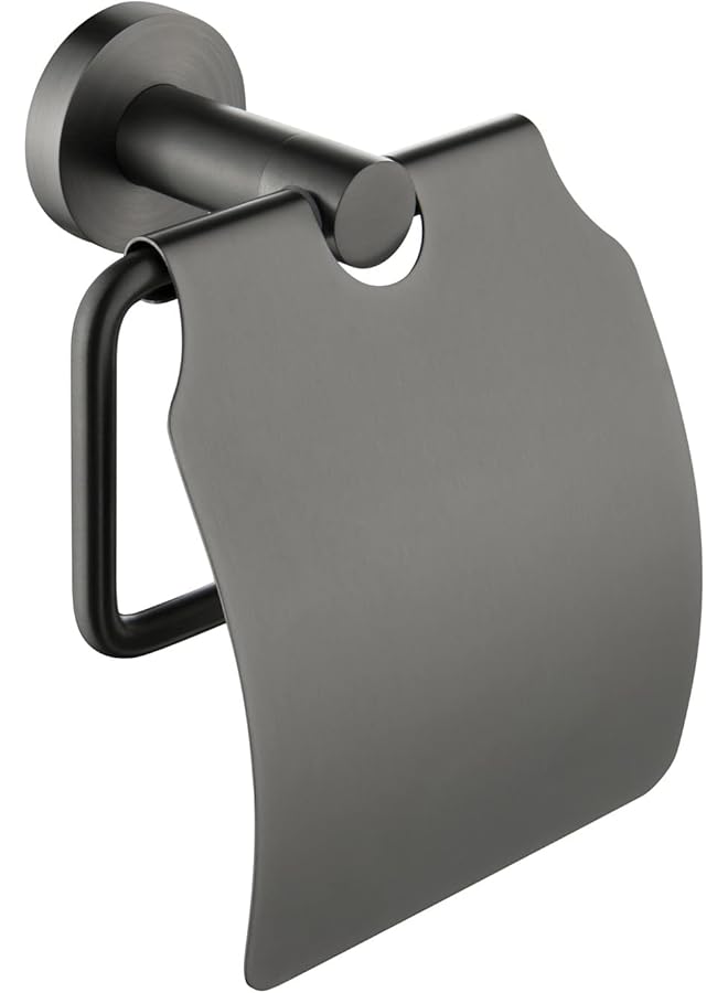 fashionhome Fashion Home Toilet Roll Holder with Cover Gun Gray Toilet Paper HoldeToilet Tissue Roll Dispenser Wall Mounted with Lid For Bathroom - Image 1