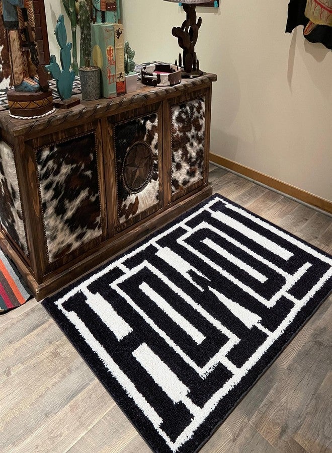 RoomTalks Washable Howdy Rug Indoor Doormat, Cowboy Country Rustic Southwestern Bathroom Rugs Non Slip Bath Mat, Wild West Rodeo Texas Throw Rugs 2x3 Small Area Rug for for Bedroom Bathroom Kitchen - Image 3
