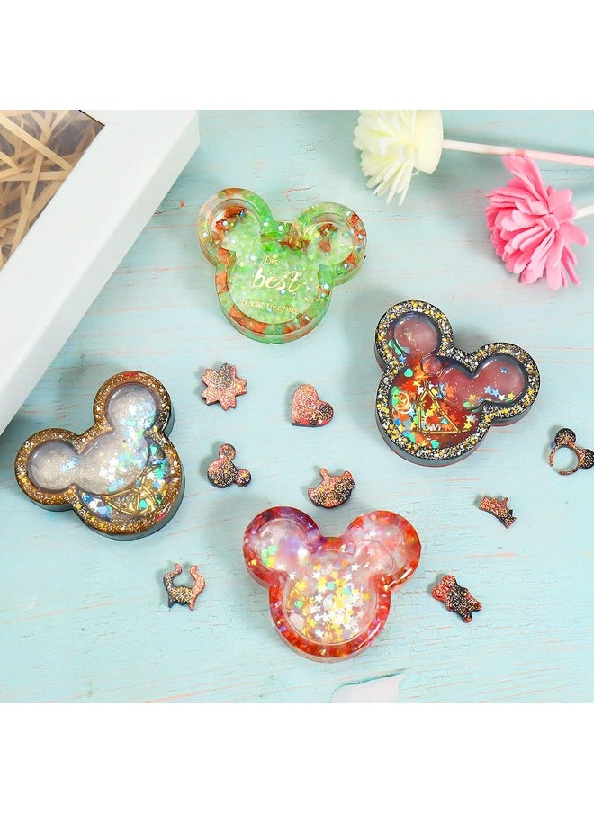 PalkSky 2 Pcs Resin Molds For Cute Mouse Head Silicone Castle Bow Shaped Epoxy Casting Mold Christmas Resin Molds For Diy Keychain Hanging Pendant Jewelry Decorations  - Image 5
