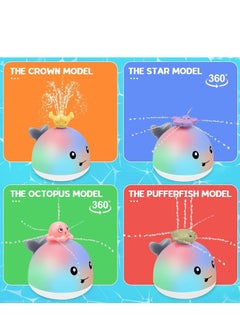 Rightsure Baby bath toys, kids water toys, octopus with lights, bath toys, pool water spray toys with numerous decorative accessories, suitable for toddler babies boys girls, automatic water spray baby toys  - Image 5