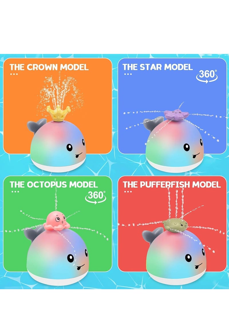 رايتشر ألعاب حمام الأطفال، ألعاب مائية للأطفال، أخطبوط مع ضوء، ألعاب حمام، ألعاب رش حمام السباحة مع العديد من الملحقات الزخرفية، مناسبة للأطفال الصغار الأولاد والبنات، ألعاب أطفال رش أوتوماتيكية - Image 5