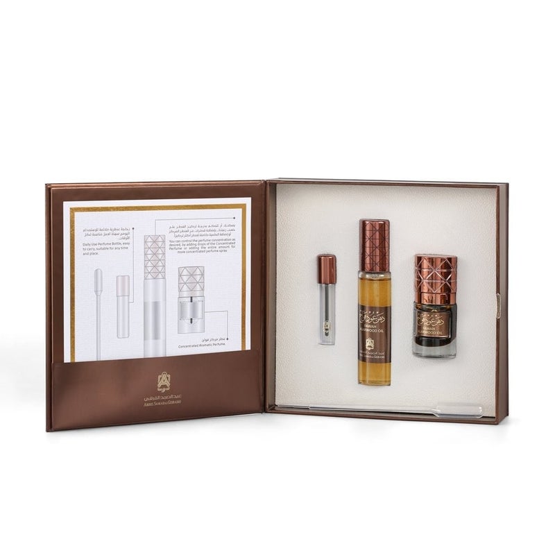 عبد الصمد القرشي  دهن عود فواح زيت عطري مركز 6 مل + عطر بخاخ 30 مل - Image 1