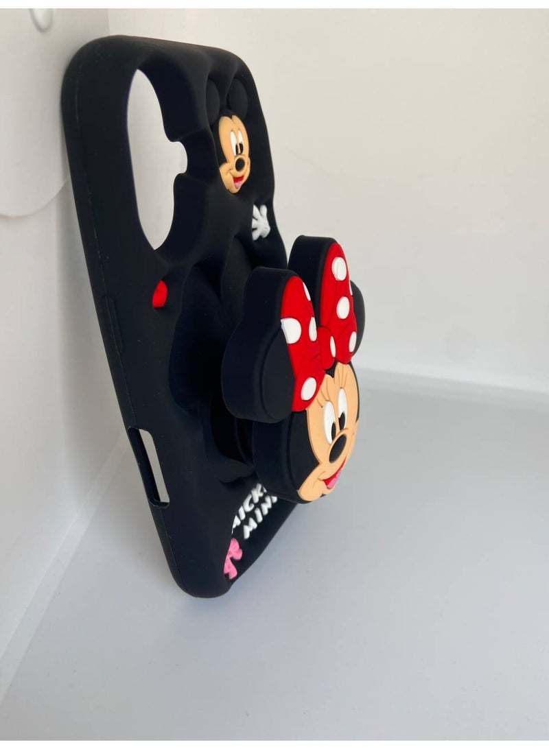 Stylish 3D Cartoon Case Compatible for iPhone 16, All-Round Protection, Anti-Slip, Scratch-Resistant, and Fun Aesthetic Cover (Minie With PoP Socket) - Image 3