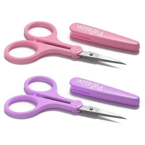 PAFASON Ultra Sharp Detail Scissor Set 2 PC Straight for Scrapbooking Quilting Sewing Knitting Embroidery Cross Stitch Crochet Thread Yarn Paper Fabric Detail Cutting Stainless Steel, Safety Case - Image 1