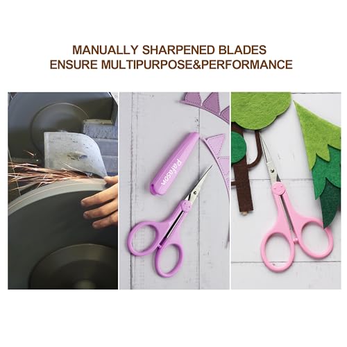 PAFASON Ultra Sharp Detail Scissor Set 2 PC Straight for Scrapbooking Quilting Sewing Knitting Embroidery Cross Stitch Crochet Thread Yarn Paper Fabric Detail Cutting Stainless Steel, Safety Case - Image 4