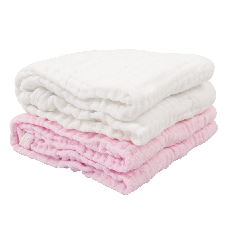 babygoal Baby Bath Towels 2 Pack, 100% Muslin Cotton Hooded Towel for Newborn,Toddler,Infant, Absorbent & Hypoallergenic Baby Gift for Boys Girls 35"x35" T0102 - Image 1