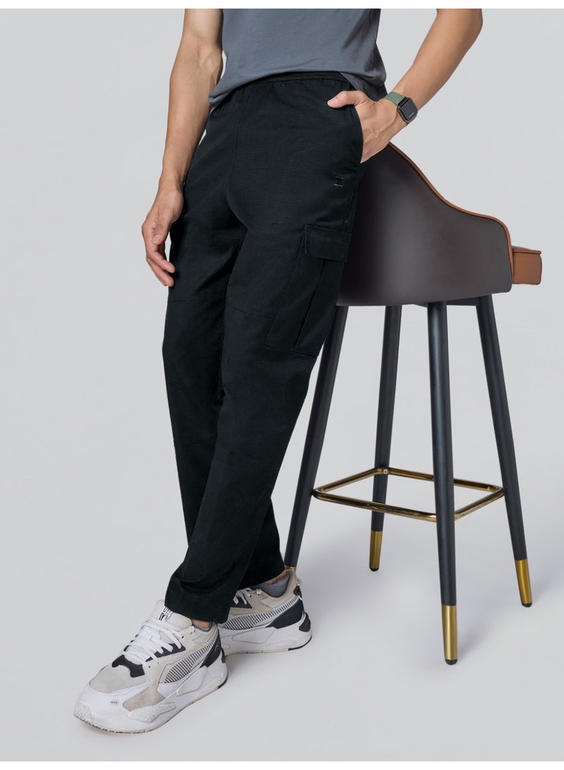 اكس واي اكس اكس بنطال كارغو XYXX روف ريبستوب كارجو | بنطال كارغو سادة مريح للرجال بخمسة جيوب - Image 1