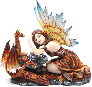 PTC PTC 7.5 Inch Fairy with Red Dragon Statue Mythological Statue Figurine  - Image 1