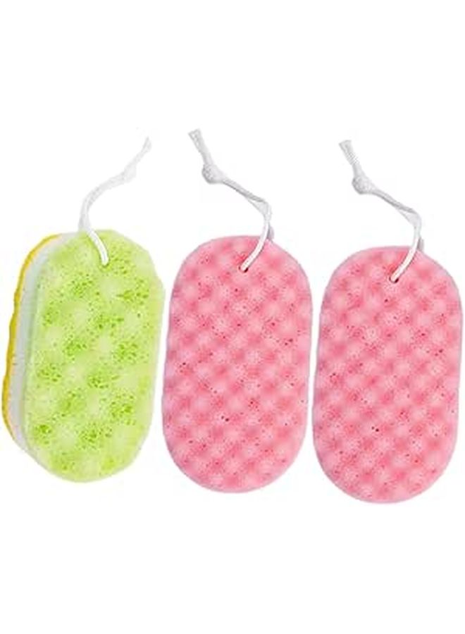 Soft Mesh Loofah 3 Pack Body Scrubber Exfoliating Bath Sponge for Sensitive Skin - Image 1