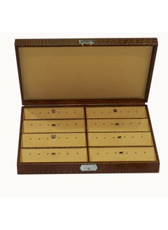 Laveri Genuine Leather Earring Box Organizer Storage Earrings Stud Tray Showcase Storage Case