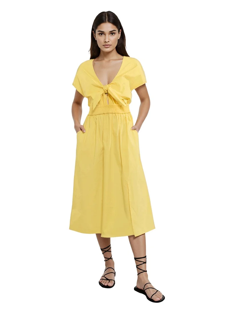 French Connection Cap Sleeve Cotton Mid-Calf Dress