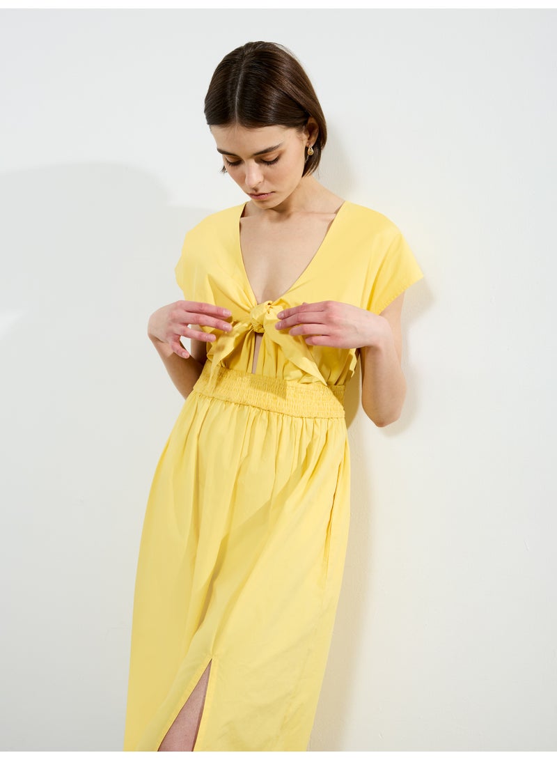 French Connection Barletta Poplin Tie Midi Dress  - Image 4