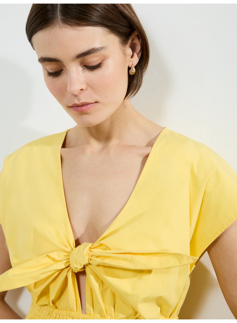 French Connection Barletta Poplin Tie Midi Dress  - Image 5