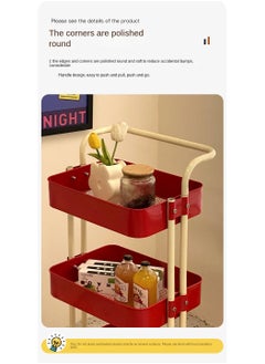 General 3-Tier Metal Rolling Storage Cart Trolley Kitchen Organizer Rolling With Random 50Pcs Stickers  Trolley Cart Office Cart Kitchen Utility Carts For Office, Classroom, Home, Bathroom  - Image 4