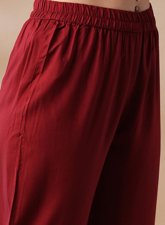 جلو باص طقم كورتا مستقيمة للعمل بطبعة ذهبية مع بنطال بخصر مطاطي - Image 5