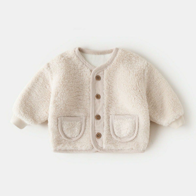 Baby'S Fluffy And Velvet Jacket Explosions Thickened Cotton-Padded Jacket Cotton-Padded Jacket For Boys And Girls Western Style Warm Top Trendy - Image 2