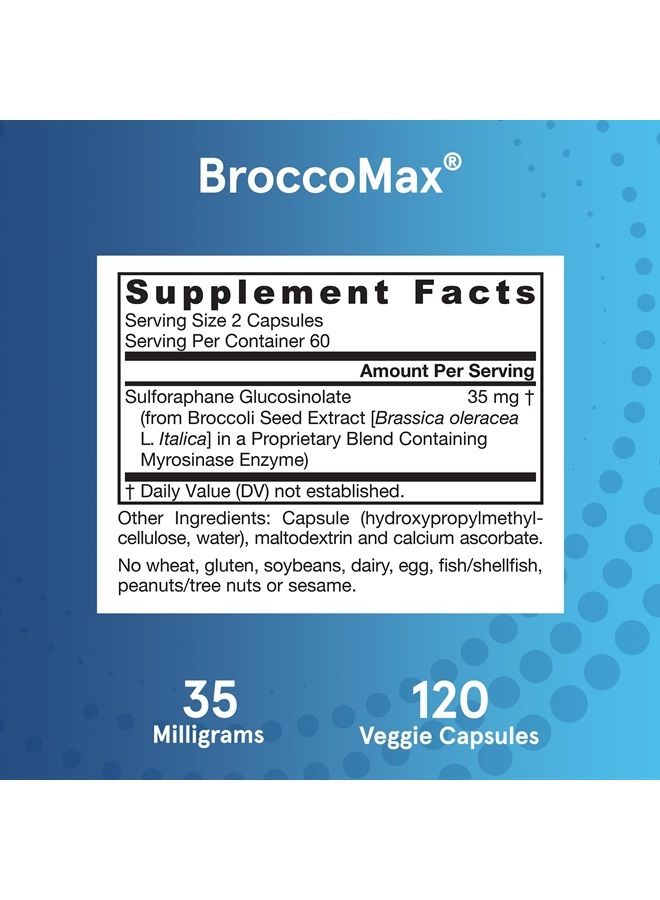 jarrow formulas BroccoMax 35 mg - Broccoli Seed Extract - 120 Delayed Release Veggie Capsules - 60 Servings - Supports Healthy Cell Replication & Liver Health - Dietary Supplement - Gluten Free - Image 3