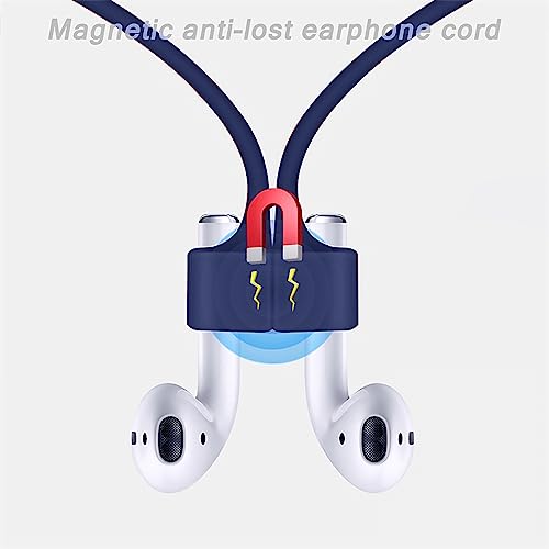 KACA Magnetic Anti-Lost Strap Silicone Rope Wire Cable Connector String for AirPods Pro/Aipods Pro 2 / Airpods 1,2&3 / Earbuds (Midnight Blue) - Image 3