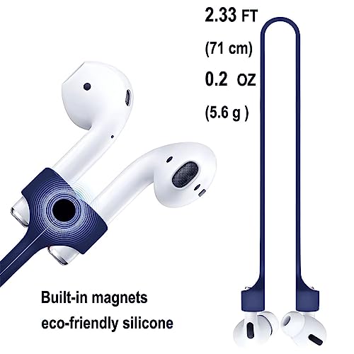KACA Magnetic Anti-Lost Strap Silicone Rope Wire Cable Connector String for AirPods Pro/Aipods Pro 2 / Airpods 1,2&3 / Earbuds (Midnight Blue) - Image 4