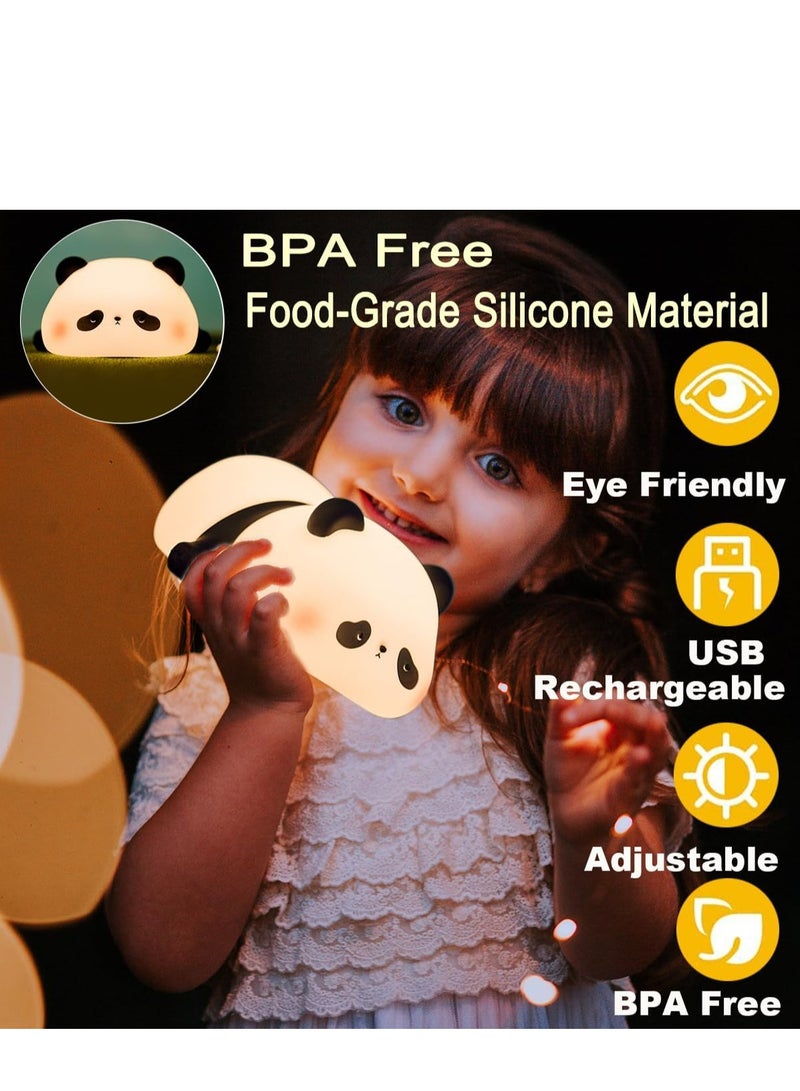 JAJEEK Cute Panda Night Light – Novelty Animal Shaped Sponge LED Night Light, 3 Levels Dimmable for Breastfeeding, Toddler Room Decor, Great Gift for Kids (Panda Design) - Image 4