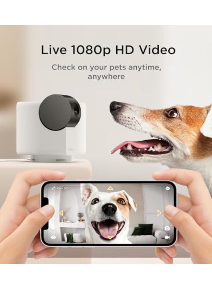 Petcube Cam 360 | AI-Powered Smart HD Pet Camera , 350° Pan, 55° Tilt, 105° View, 2-way Audio - See, Talk w/ Pet from Anywhere, Night Vison, Easy Set-up, Alexa, Android & iOS Compatible - White - Image 2