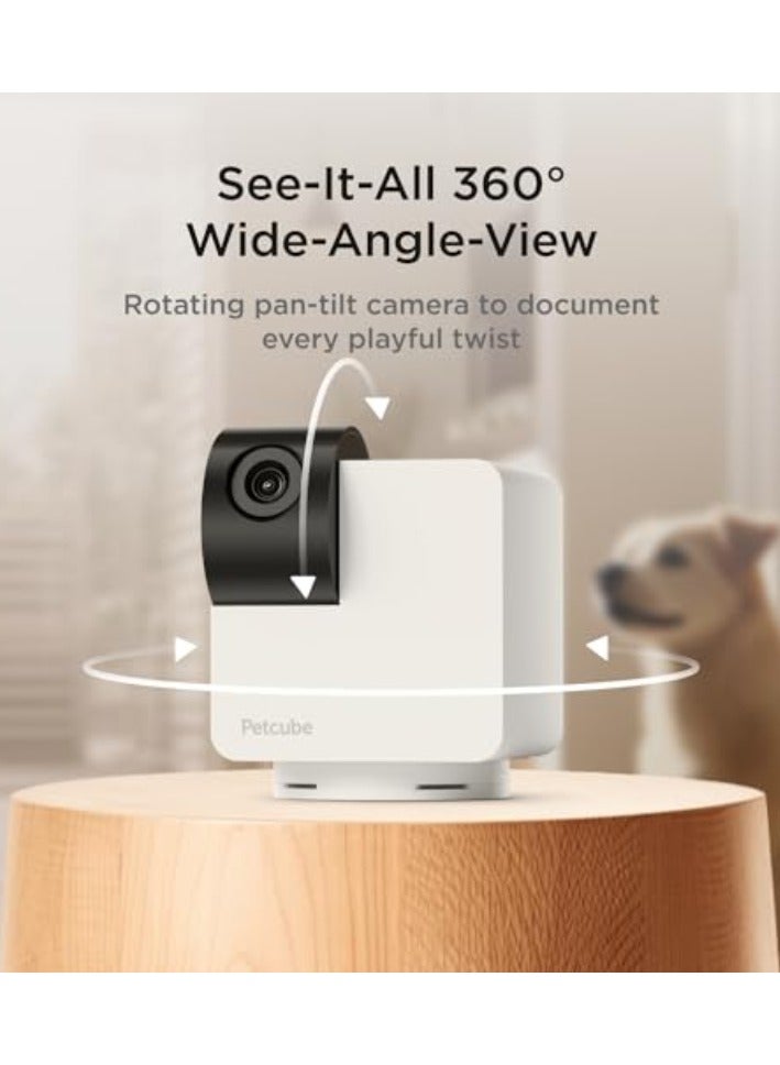Petcube Cam 360 | AI-Powered Smart HD Pet Camera , 350° Pan, 55° Tilt, 105° View, 2-way Audio - See, Talk w/ Pet from Anywhere, Night Vison, Easy Set-up, Alexa, Android & iOS Compatible - White - Image 3