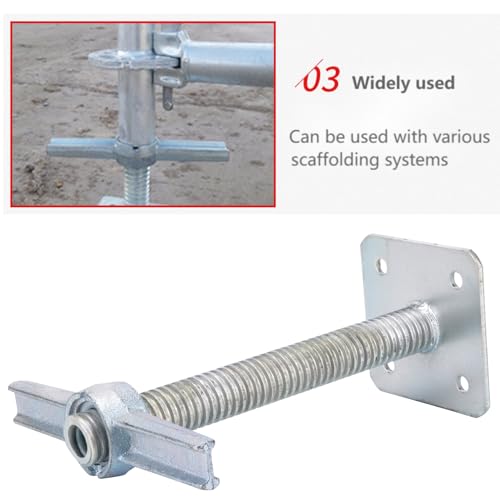 BGTLGIO Scaffold 12" Adjustable Leveling Galvanized Screw Jack with Base Plate, 4 Pack - Image 4