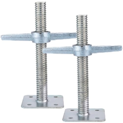BGTLGIO Scaffold 12" Adjustable Leveling Galvanized Screw Jack with Base Plate, 4 Pack - Image 5