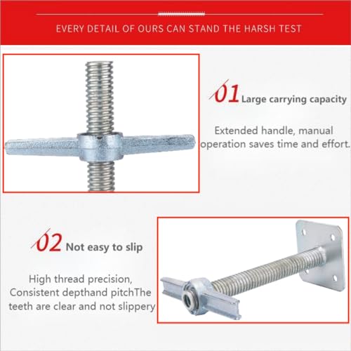 BGTLGIO Scaffold 12" Adjustable Leveling Galvanized Screw Jack with Base Plate, 4 Pack - Image 3