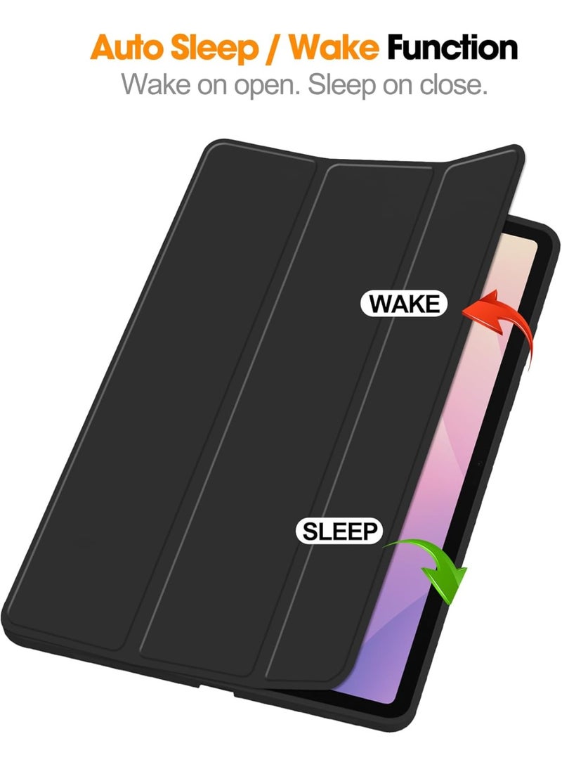 CHEROSIN حافظة تابلت لجهاز سامسونج جالاكسي تاب S11 بحجم 11 بوصة مع حامل قلم S، غطاء تابلت واقي قابل للطي من TPU ناعم، يدعم شحن قلم S، استيقاظ/نوم تلقائي (أسود) - Image 3