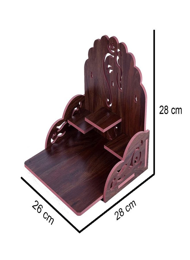 PRIMEFAIR Handmade Beautiful Wooden Temple/Home Temple/Puja Mandir/Wall Hanging and Table Top Home Mandir Temple/Home Art & Craft Engineered Wood Home Wall Temple (MAROON-456) - Image 5