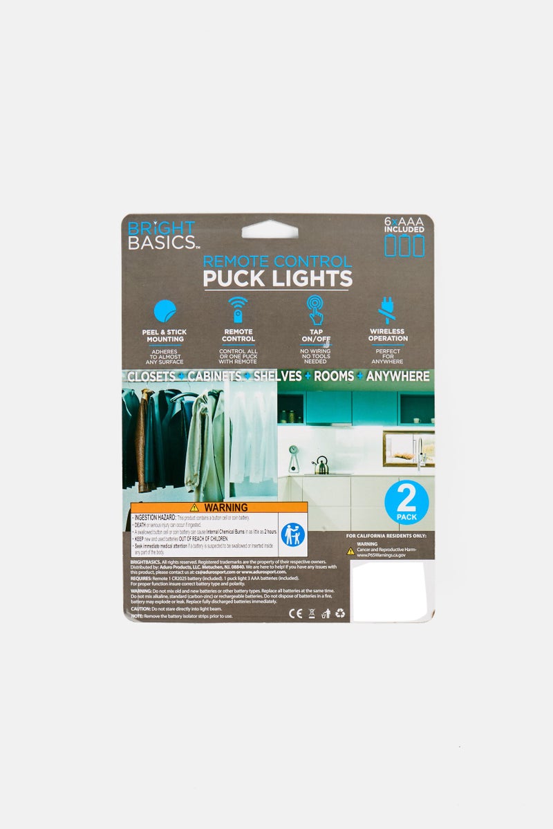 Bright Basics 2 Piece Remote Control Puck Lights  - Image 2