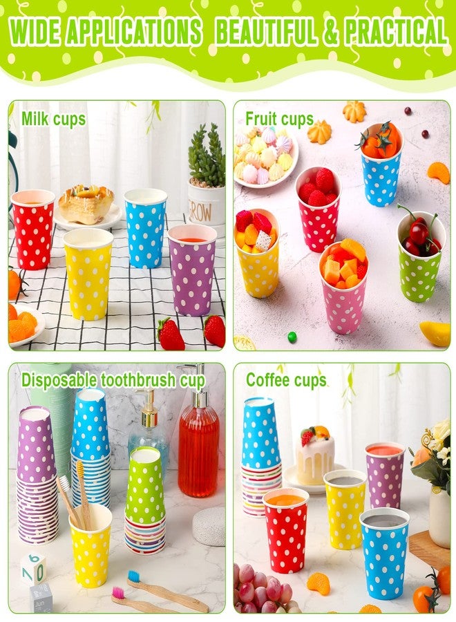 Potchen 480 Pack 9 oz Paper Disposable Mouthwash Cups Cold Beverage Drinking Polka Dots Bathroom Cups for Water Coolers, Party, Home, Office, Travel and Event - Image 4