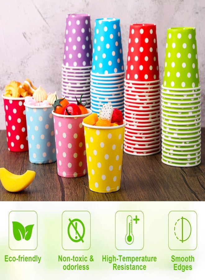 Potchen 480 Pack 9 oz Paper Disposable Mouthwash Cups Cold Beverage Drinking Polka Dots Bathroom Cups for Water Coolers, Party, Home, Office, Travel and Event - Image 5