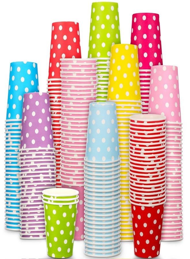 Potchen 480 Pack 9 oz Paper Disposable Mouthwash Cups Cold Beverage Drinking Polka Dots Bathroom Cups for Water Coolers, Party, Home, Office, Travel and Event - Image 1