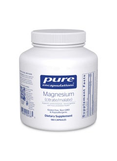 Pure Encapsulations Magnesium (Citrate/Malate) ; Supplement To Support Nutrient Utilization Bones And Cardiac Health* ; 180 Capsules  - Image 1