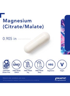 Pure Encapsulations Magnesium (Citrate/Malate) ; Supplement To Support Nutrient Utilization Bones And Cardiac Health* ; 180 Capsules  - Image 5