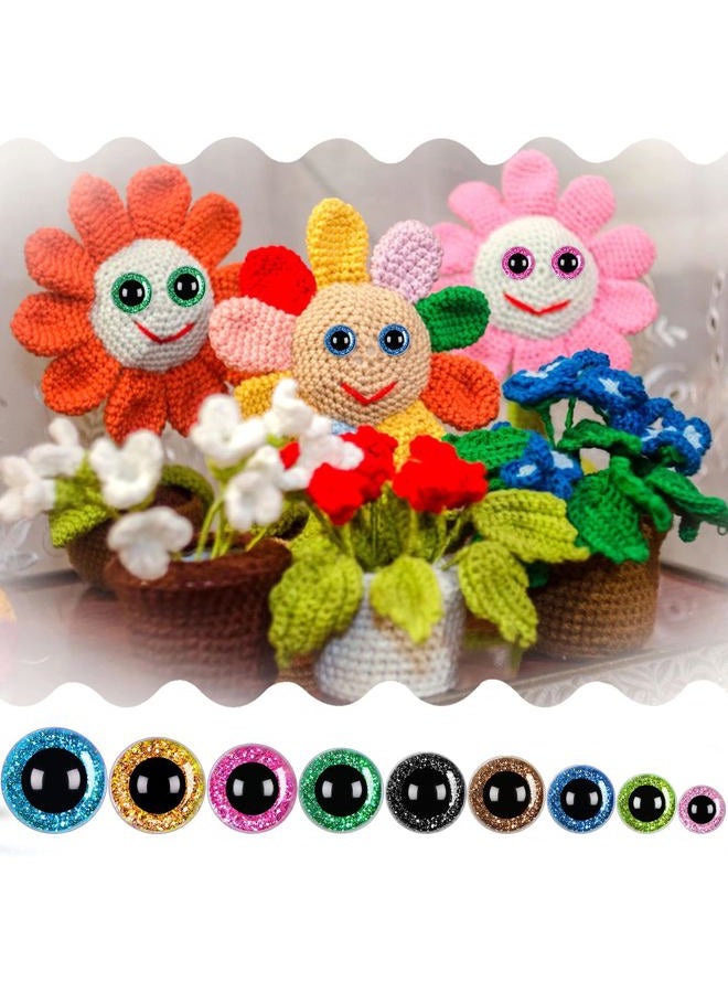 UPINS 180 Pieces 10-35 mm Large Safety Eyes with Washers for Amigurumi Stuffed Animal Plastic Craft Doll Crochet Eyes for DIY of Puppet, Bear, Toy Making Supplies (Assorted Colors) - Image 5