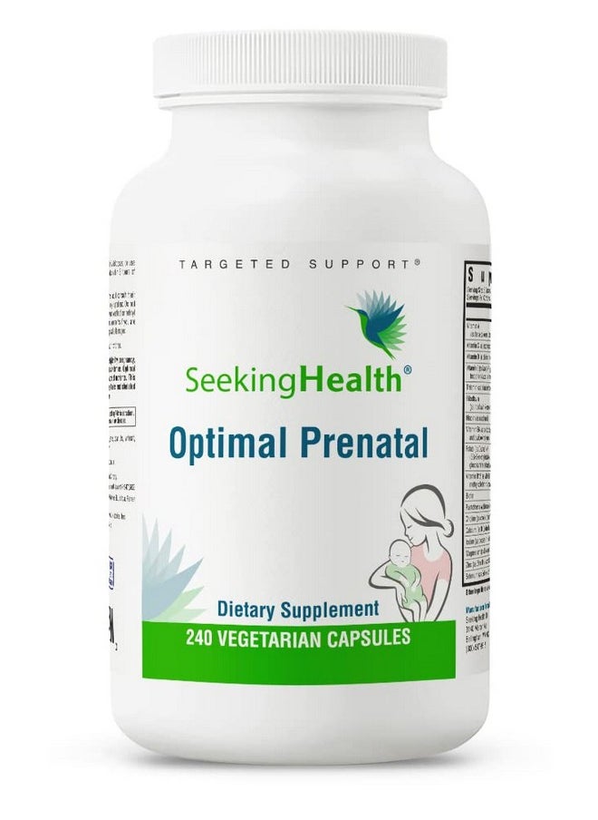 Seeking Health Seeking Health Optimal Prenatal, Women’s Vitamin with B12, Methylfolate, Choline, Methylation Support, Nutrients to Support Fertility, Pregnancy & Breastfeeding, 240 Vegetarian Capsules  - Image 1