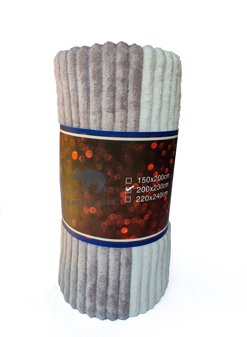 Jumbble Soft Corel Fleece Blanket Pink/Brown 200x230cm  - Image 4