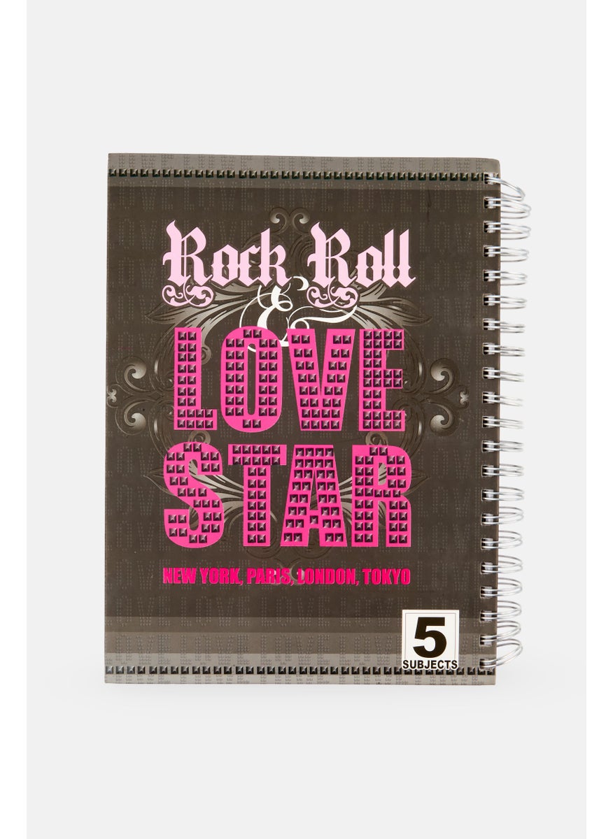 5 Subjects Rock And Roll Love Star Spiral Notebook, Grey - pzsku/ZBE7D6DA866AE80579B3FZ/45/_/1737642554/c39f84e1-1cce-4c7f-a54c-033502c0e80e