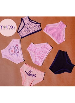 YOUNG WEAR YOUNG Underwear Kids Girl Underwear Pack Of 6 Printed Panty  1023  - Image 3