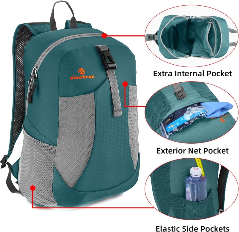 sinotron 22L Lightweight Packable Hiking Backpack, Small Hiking Backpack Day Pack for Women Men Travel Camping Vacation - Image 3