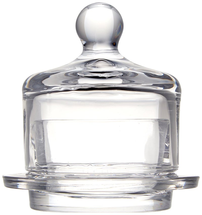 Abbott Collection 2 Piece Small Butter Dish with Dome Lid Clear Glass 3H