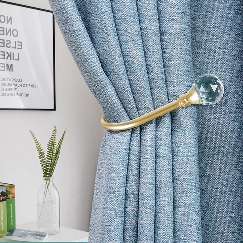 HEMOUR Curtain Holdback, 2pcs Wall Mounted Drapery Tiebacks with Clear Crystal Ball, Heavy Duty Metal Decorative Window Drapery Curtain Holder Curtain Hooks with Screws, Sliver - Image 4
