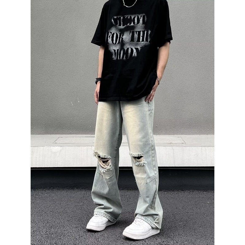 Unisex Classic Denim Jeans Loose Fit Daily Outdoor Wear - Image 3