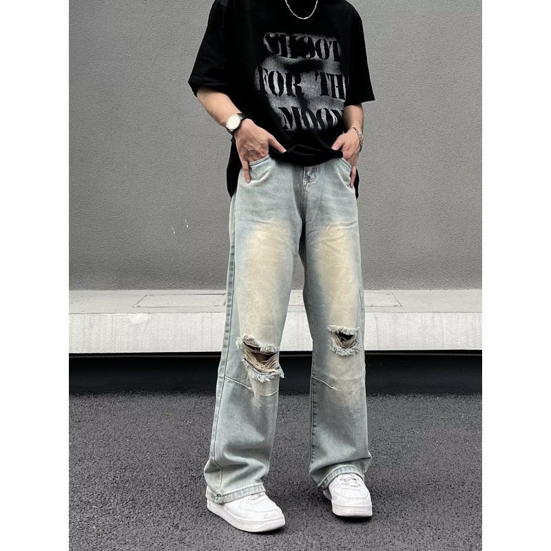 Unisex Classic Denim Jeans Loose Fit Daily Outdoor Wear - Image 2